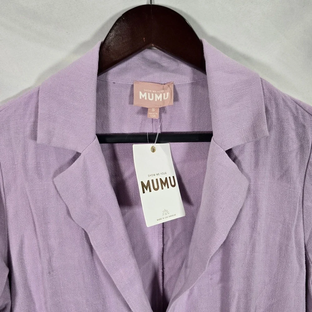 New Show Me Your Mumu Artemis Blazer size S Purple‎ Lavender Women's Jacket